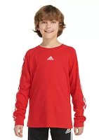 Boys 8-20 3 Stripe Long Sleeve T-Shirt