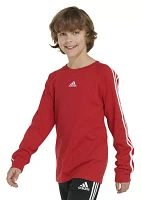 Boys 8-20 3 Stripe Long Sleeve T-Shirt