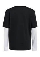 Boys 8-20 Layered Stack Logo T-Shirt