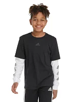 Boys 8-20 Layered Stack Logo T-Shirt