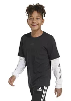 Boys 8-20 Layered Stack Logo T-Shirt