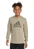 Boys 8-20 Hooded Long Sleeve Heather T-Shirt