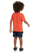 Boys 4-7 Short Sleeve French Terry T-Shirt and Cargo Shorts Set