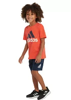 Boys 4-7 Short Sleeve French Terry T-Shirt and Cargo Shorts Set