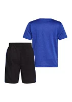 Boys 4-7 3 Stripe Color Block Shorts Set