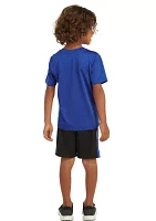 Boys 4-7 3 Stripe Color Block Shorts Set