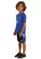 Boys 4-7 3 Stripe Color Block Shorts Set