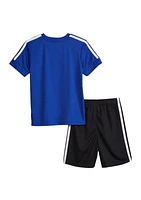 Boys 4-7 Short Sleeve 3 Stripes Soccer T-Shirt and Shorts Set