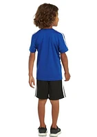 Boys 4-7 Short Sleeve 3 Stripes Soccer T-Shirt and Shorts Set