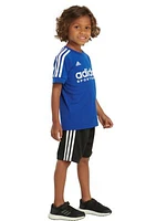 Boys 4-7 Short Sleeve 3 Stripes Soccer T-Shirt and Shorts Set