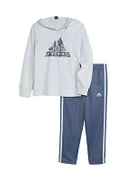 Boys 4-7 Hooded Graphic T-Shirt and Pants Set