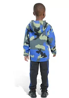 Boys 4-7 Two Piece Printed Fleece Hooded Pullover & Joggers Set