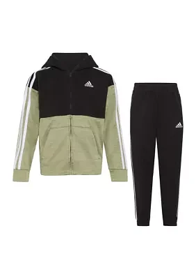 Boys 4-7 Two Piece Hooded Mix Jacket & Joggers Set