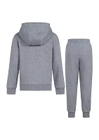 Boys 4-7 Two Piece Minimal Logo Heather Fleece Pullover Set