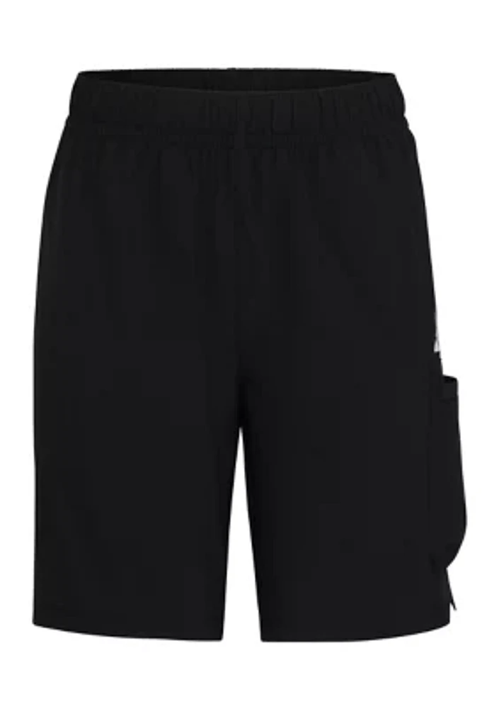 Boys 8-20 Elastic Waistband Woven Cargo Ripstop Shorts