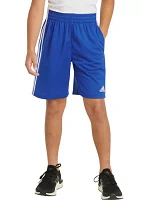 Boys 4-7 Elastic Waist 3 Stripe Mesh Shorts