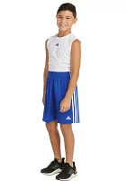 Boys 4-7 Elastic Waist 3 Stripe Mesh Shorts