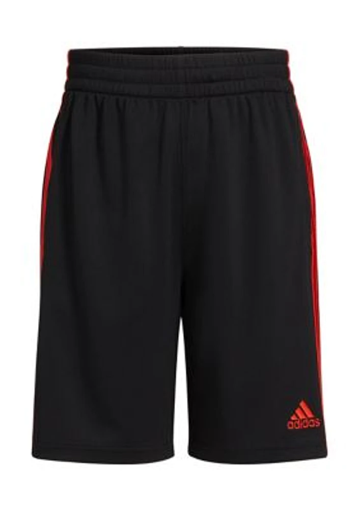 Boys 8-20 Elastic Waist 3-Stripe Mesh Shorts