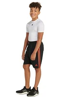 Boys 8-20 Elastic Waist 3-Stripe Mesh Shorts