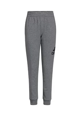 Boys 8-20 Elastic Waistband Essential Heather Joggers