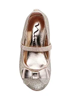 Toddler Girls Kenzee Glitter Bow Flats