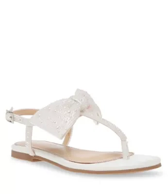 Big Kid Girls Sasha Rhinestone Bow T-Sandals