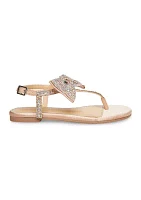 Big Kid Girls Sasha Rhinestone Bow T-Sandals