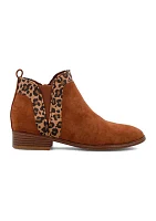 Youth Girls Leopard Print Trim Booties