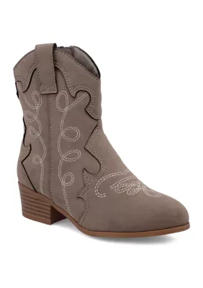 Youth Girls Embroidered Western Boots