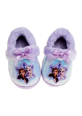 Frozen Anna and Elsa Girls Dual Sizes Slippers