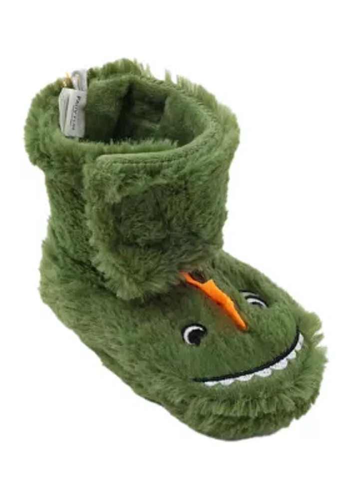 Toddler Boys Happy Dino Fur Slippers