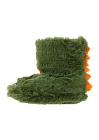 Toddler Boys Happy Dino Fur Slippers