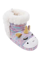 Toddler Girls Unicorn Face Slippers