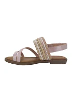 Youth Girls Shadow Beaded Strap Sandals