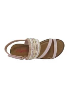 Youth Girls Shadow Beaded Strap Sandals