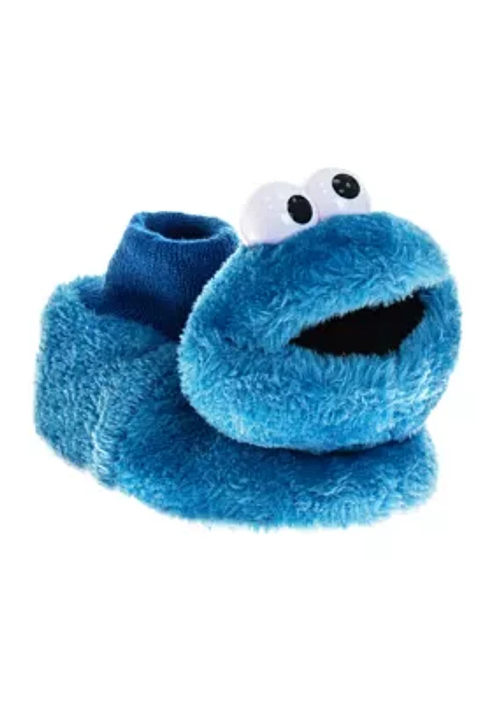 Toddler Boys Happy Cookie Monster Dual Sizes Slippers