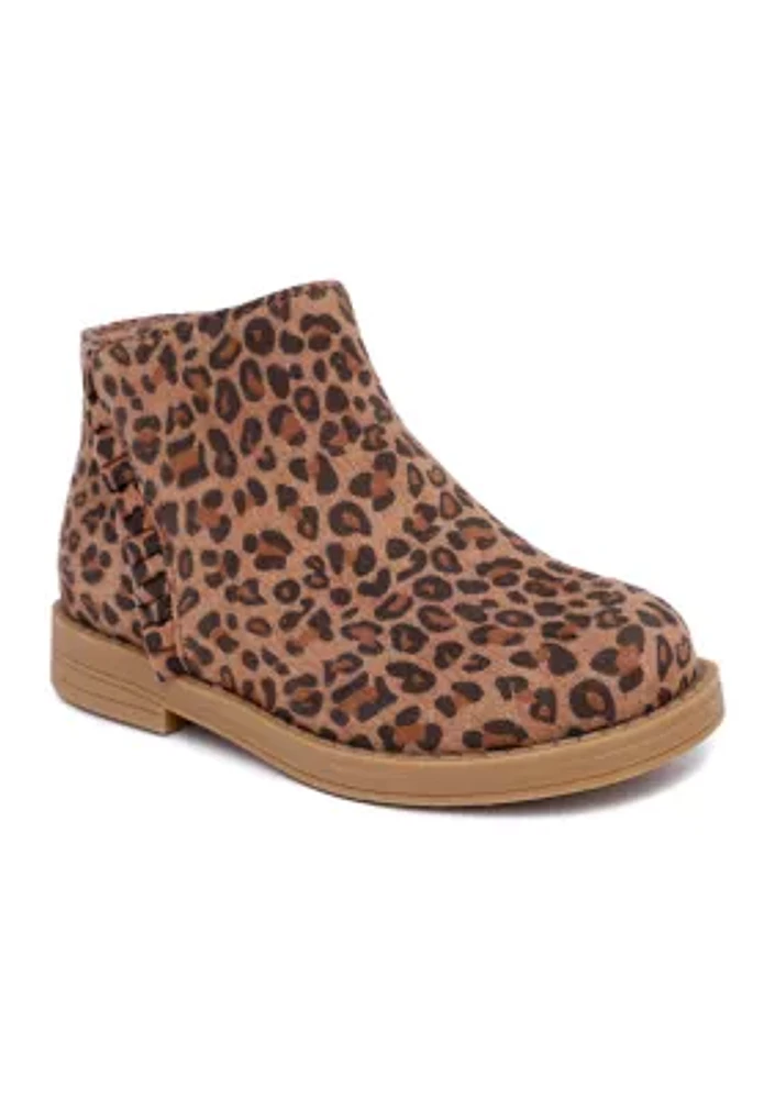 Toddler Girls Lil Edie Ruffle Leopard Chelsea Booties