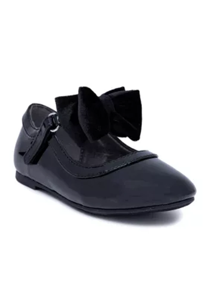 Toddler Girls Lottie Patent Bow Dress Flats