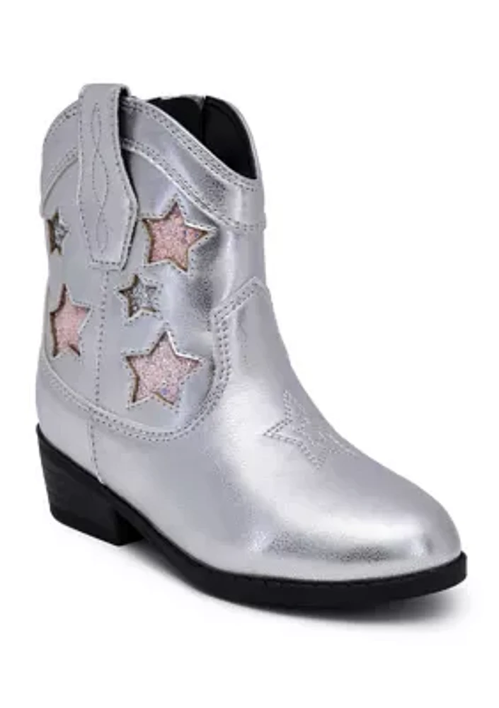 Toddler Girls Lil Whitney Metallic Star Western Boots