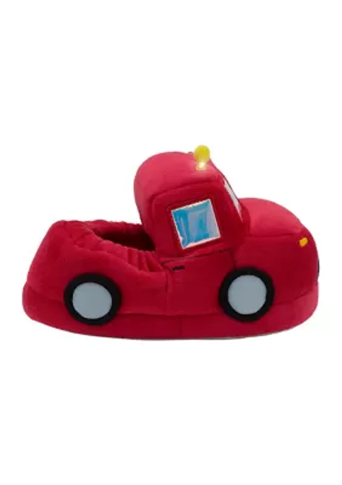 Toddler Boys Firetruck Lighted Slippers