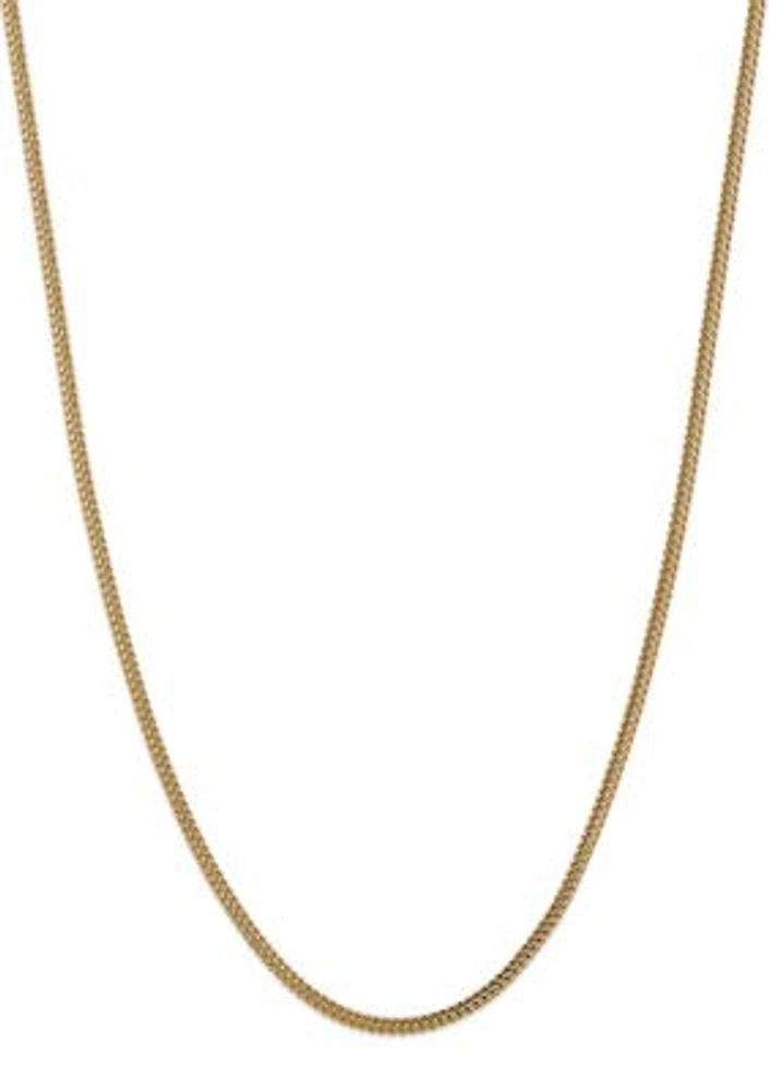 Men's 14K Yellow Gold Millimeter Semi Solid Franco Chain Necklace