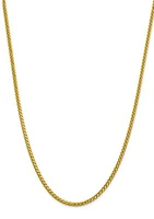Men's 14K Yellow Gold Millimeter Semi Solid Diamond Cut Wheat Chain Necklace