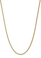 Mens 14K Yellow Gold 2.60mm Semi Solid 3-Wire Wheat Chain Necklace