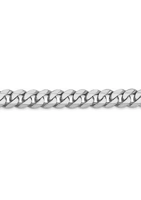 Mens 14K Gold 5.75 Millimeter Beveled Curb Chain Bracelet