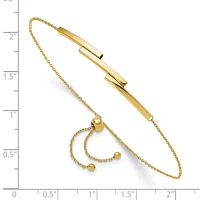 14K Yellow Gold Polished Bar Adjustable Bracelet