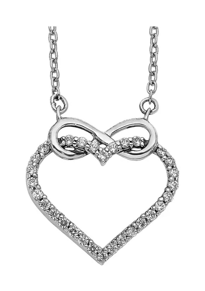 Diamond Heart Necklace in 14k White Gold (1 ct. tw.)