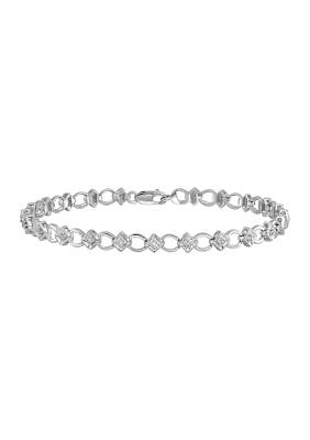 1/6 ct. t.w. Diamond Bracelet in Rhodium Plated Sterling Silver