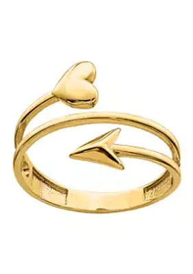 Belk & Co. 14K Yellow Gold Heart and Arrow Ring