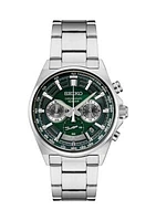 Essentials Chronograph Stainless Steel Green Dial Watch