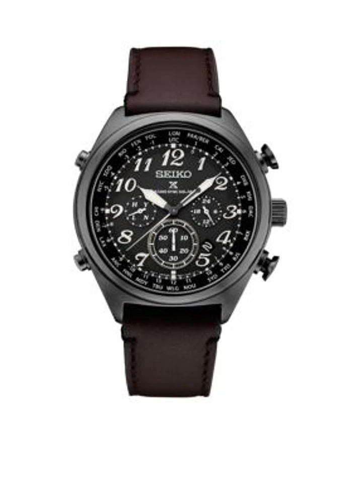 Men's Stainless Steel Black IP Prospex Radio Sync Solar Chronograph Watch